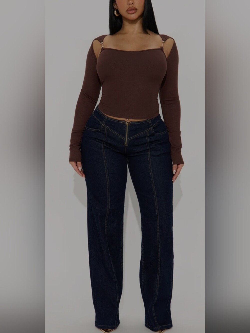 Dark Denim Mid-Rise Wide Leg Women’s Jeans